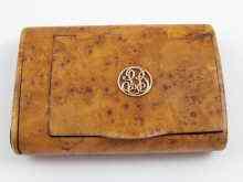 Appraisal: A Russian burr birch combination vesta and cigarette case tobacco