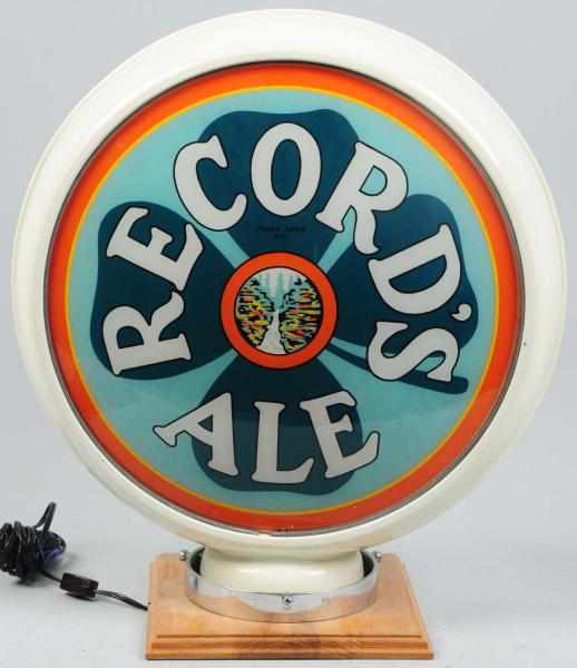 Appraisal: Record's Ale Double-Sided Reverse Glass Sign Watkins Glen NY Light-up