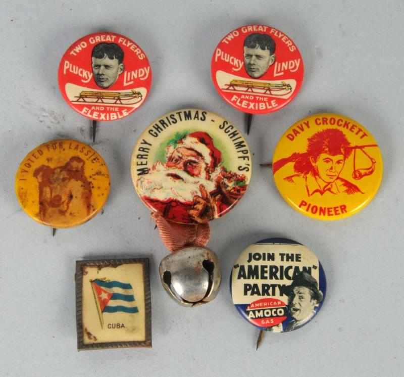 Appraisal: Lot of Celluloid Advertising Buttons Description Includes two Flexible Flyers