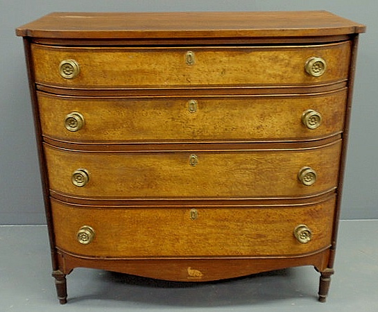 Appraisal: Rare western Pennsylvania Sheraton chest c with a shaped cherry