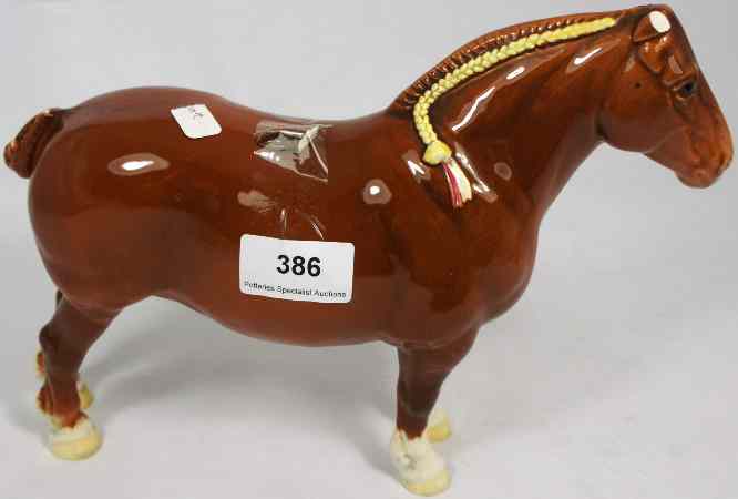 Appraisal: Beswick Chestnut Suffolk Punch Champion Hasse Dainty one ear broke