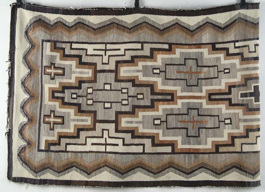 Appraisal: NAVAJO RUG EARLY TH CENTURY Woven of handspun yarn in