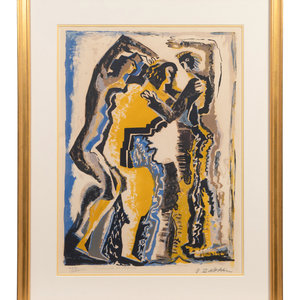 Appraisal: Ossip Zadkine French Russian - Untitled color lithograph signed and