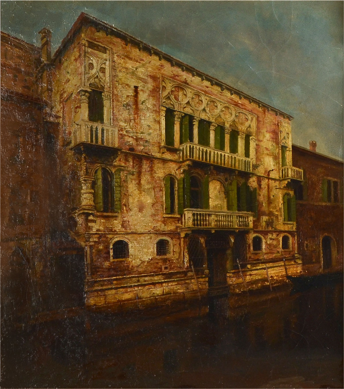 Appraisal: ADAMS Willis American - ''Camel Palace Venice'' Oil Canvas ''