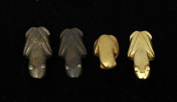 Appraisal: Four Pre-Columbian Style Frog Pendants