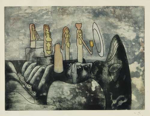 Appraisal: ROBERTO MATTA Sans Titre Color etching and aquatint x mm