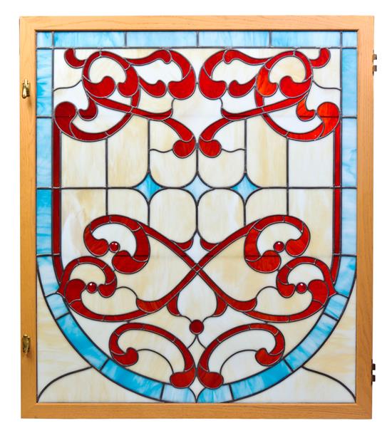 Appraisal: Sale Lot An American Leaded Glass Window with scrolling decoration