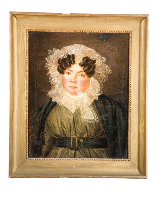 Appraisal: PORTRAIT OF A LADY AMERICAN OR EUROPEAN - Oil on