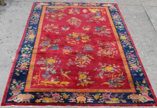 Appraisal: Nichols Chinese Art Deco Wool Carpet ' X ' The