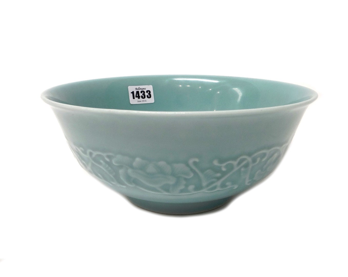 Appraisal: A Chinese blue ground porcelain bowl Daoguang seal mark but