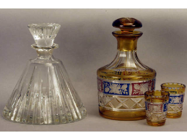 Appraisal: Collection of glass liquor decanters one clear lead crystal and