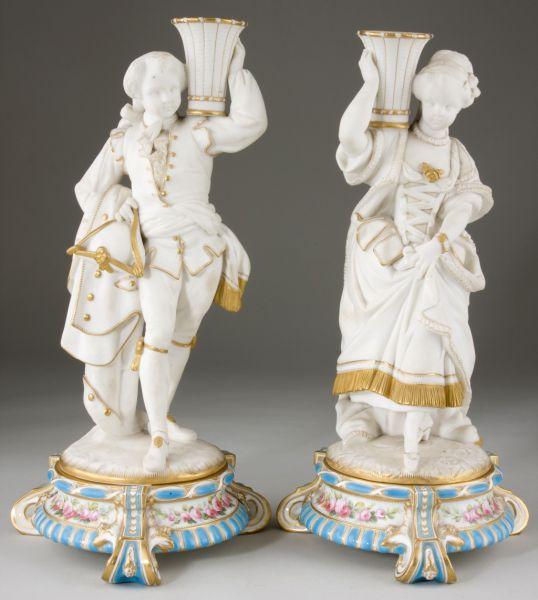 Appraisal: Pair of Minton Figural Candlesticks th century the th century