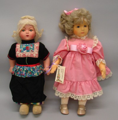 Appraisal: Pair of dolls Walking female Dutch doll All original doll