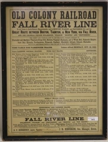 Appraisal: LATE TH C BROADSIDE OLD COLONY RAILROAD ANDFALL RIVER LINE