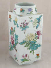 Appraisal: A Chinese ceramic vase of square section with floral dcoration