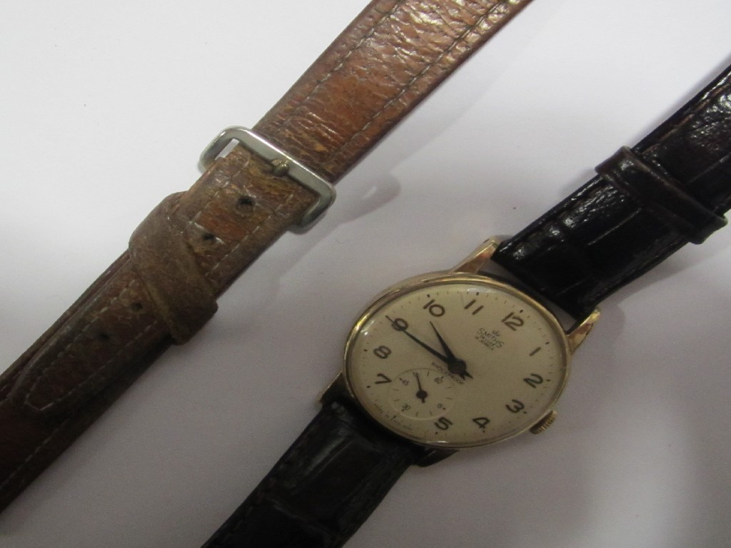 Appraisal: Gents mid th century ct gold cased Smiths wrist watch