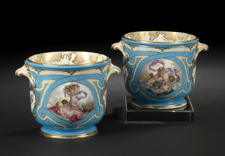 Appraisal: Pair of Large French Opulently Gilded and Elaborately Decorated Seaux