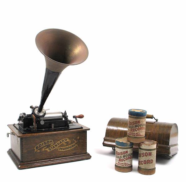 Appraisal: An Edison standard phonograph together with fifteen rolls and an