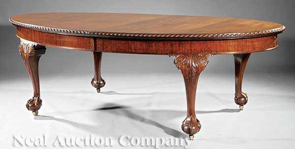 Appraisal: A Very Fine English Carved Mahogany Banquet Table mid- th