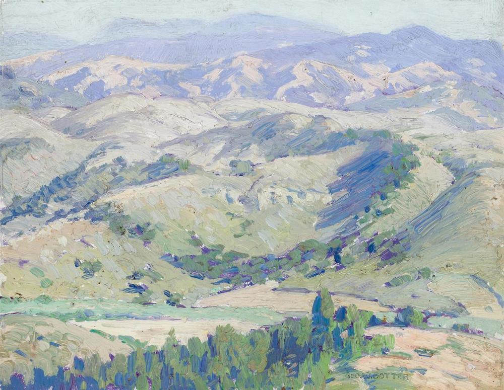 Appraisal: GEORGE WILLIAM SOTTER American Carmel Valley and Mountains oil on