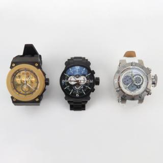 Appraisal: Three Men's Invicta Watches Three Men's Invicta Watches Includes Subaqua