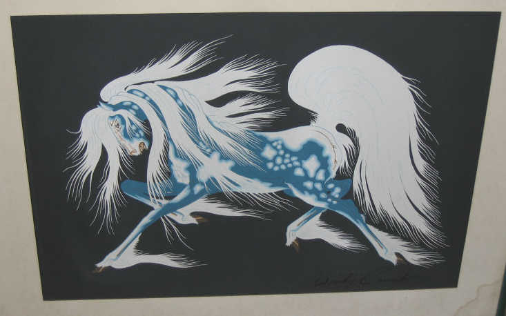 Appraisal: WOODY CRUMBO AMERICAN - Horse with flowing hair color lithograph