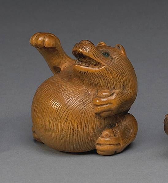 Appraisal: A boxwood animal study th Century School of Minko Depicting