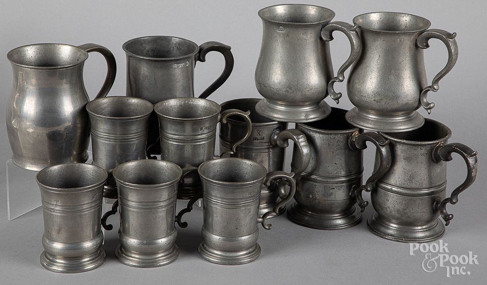 Appraisal: Twelve English pewter measures th c Twelve English pewter measures