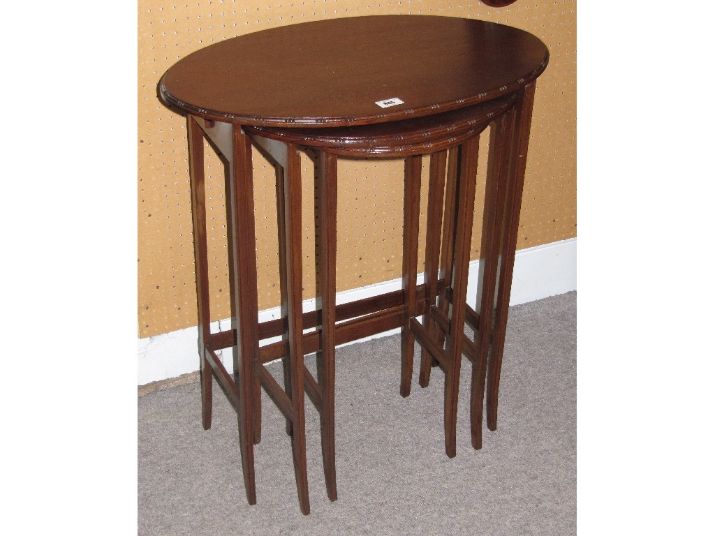 Appraisal: Nest of three mahogany tables