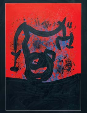 Appraisal: SIGNED MIRO GRAPHIC Graphic by Joan Miro Spanish - of