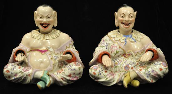 Appraisal: Pair of th C porcelain nodders Continental probably Samson modeled