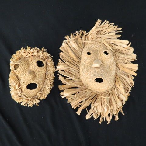 Appraisal: Cherokee Indian Corn Shuck Masks by Millie Fisher with tags