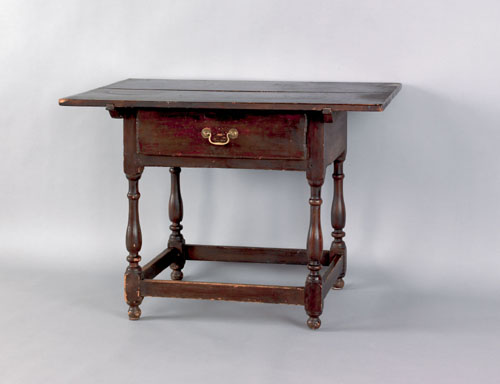 Appraisal: Pennsylvania poplar tavern table late th c the rectangular top