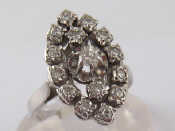 Appraisal: A French hallmarked carat white gold marquise shape diamond ring