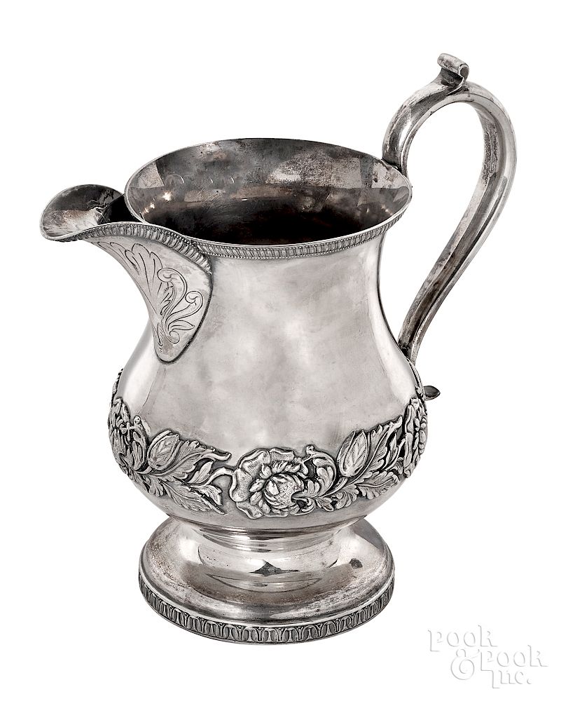 Appraisal: Philadelphia coin silver water pitcher Exclusive on Bidsquare Philadelphia coin