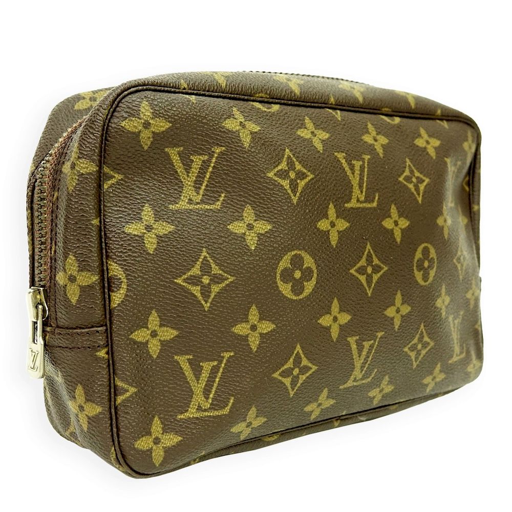 Appraisal: Louis Vuitton Brown Canvas Monogram Toiletry Pouch Louis Vuitton Brown