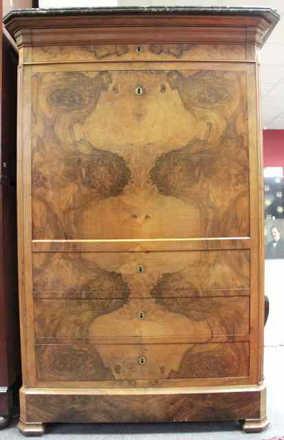 Appraisal: A French th Century marquetry inlaid escritoire circa the walnut