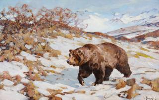 Appraisal: Carl Rungius - Alaskan Brown Bearoil on canvas inchessigned lower