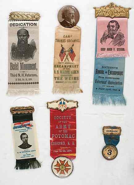 Appraisal: Civil War - Veterans GAR Ribbons from New Hampshire Reunions