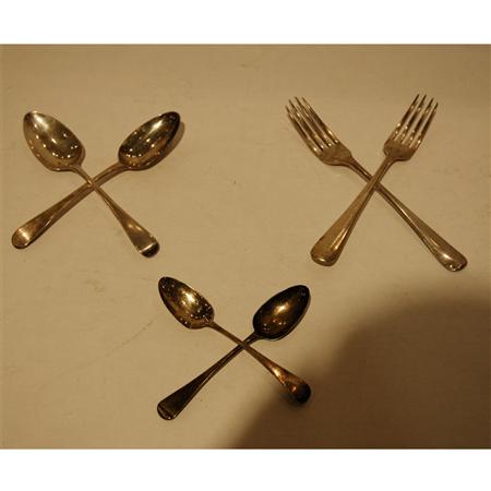 Appraisal: Group of Georgian Silver Flatware Together with a Group of