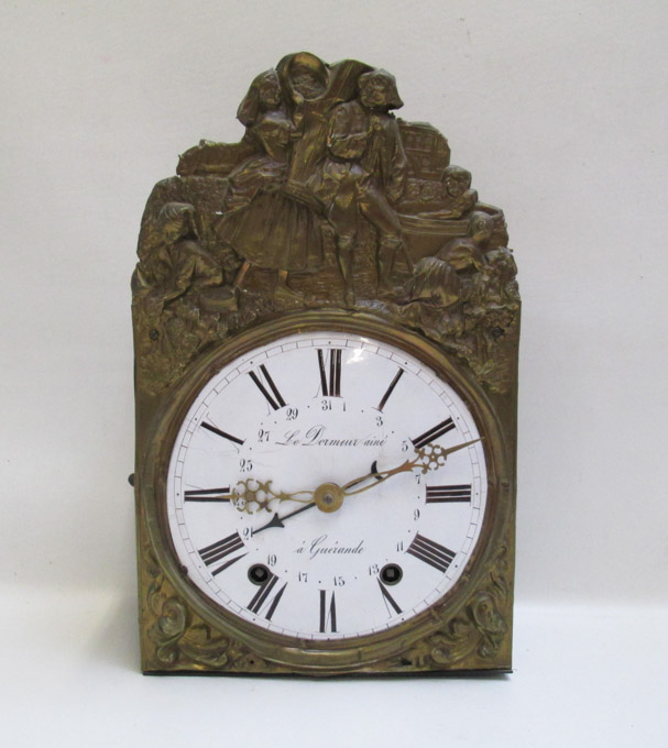 Appraisal: FRENCH MORBIER TWO-WEIGHT WALL CLOCK Le Dormeur aine' a Guerande