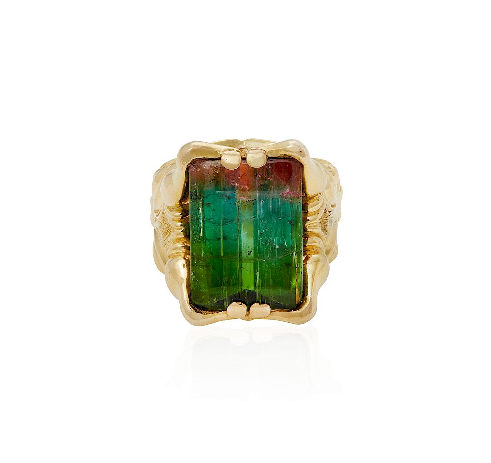 Appraisal: k Tourmaline Ring Tricolor watermelon tourmaline carats k ring Total