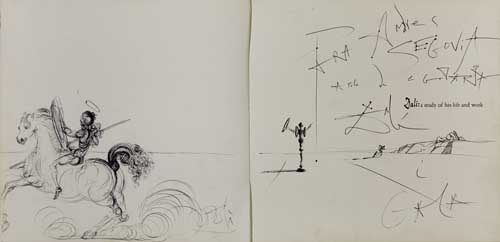 Appraisal: SALVADOR DAL Landscape with St George Pen and black ink