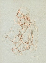 Appraisal: Louis V Kahan - Mother and Child pen and ink