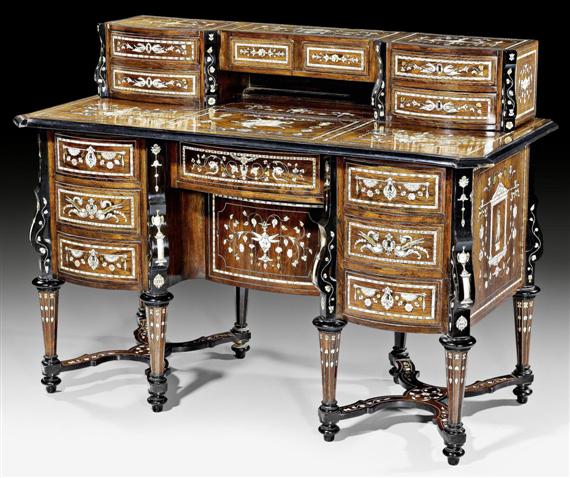 Appraisal: BUREAU MAZARIN WITH UPPER SECTION late Louis XIV probably Piedmont