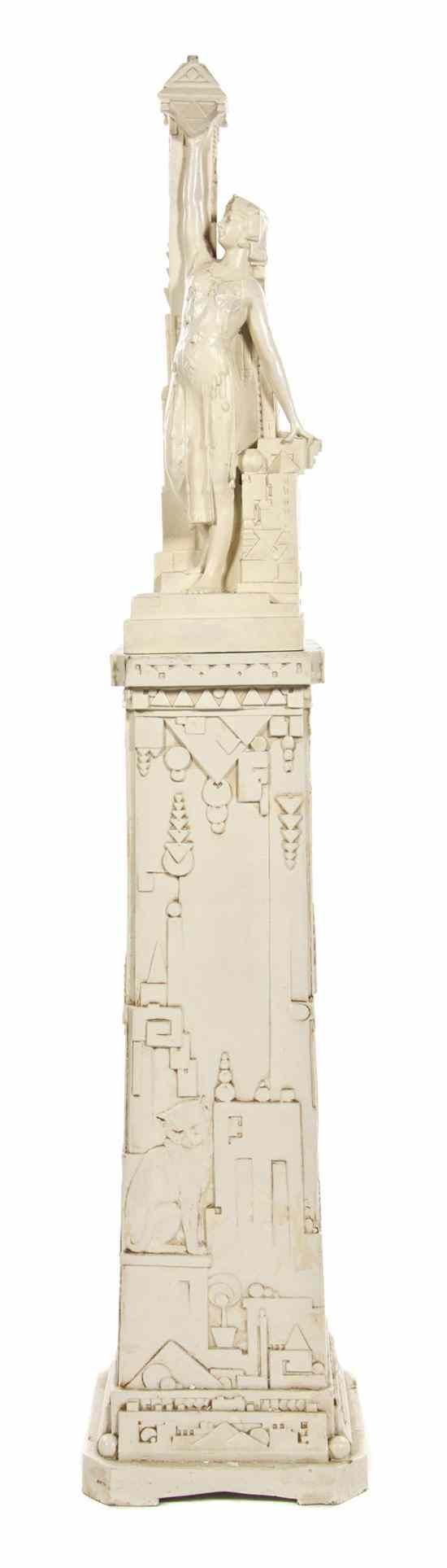 Appraisal: A Northwestern Terra Cotta Figural Torchiere circa the figure designed