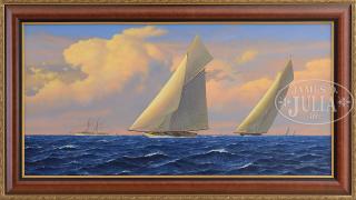 Appraisal: STAN STOKES American th Century AMERICA'S CUP Oil on canvas