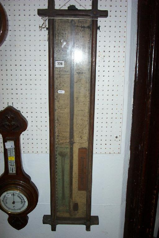 Appraisal: A th century Admiral Fitzroy barometer set within a pegged