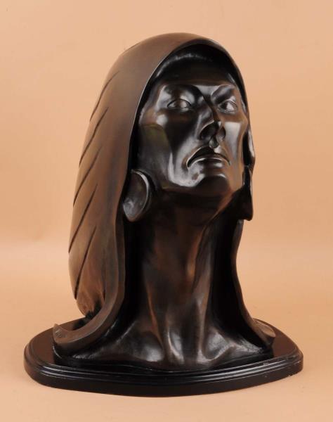 Appraisal: James Gruzalski Spirit Stylized Indian Chief with head dress Inscribed