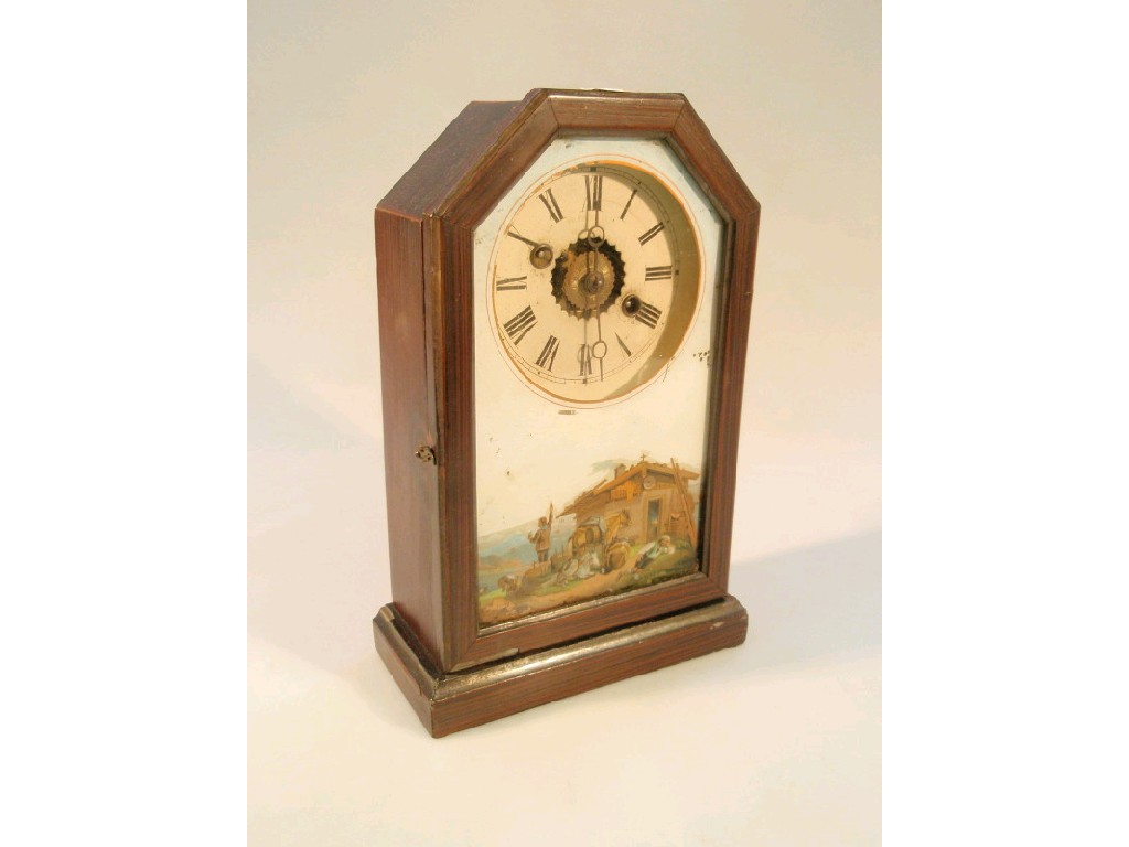 Appraisal: An American alarm shelf clock with retailers name W Pagett